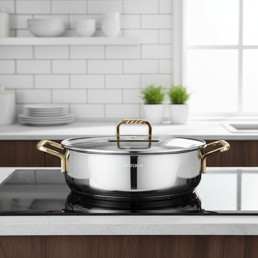 Karaca Macka Induktionskompatibel Stålgryde – 26 cm / 3,4 L - Løven Home