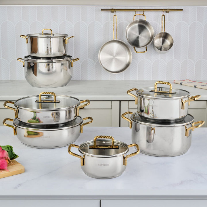 Karaca Maçka Stegepande Rustfrit Stål – 24 cm - Induktion - Guld - Løven Home