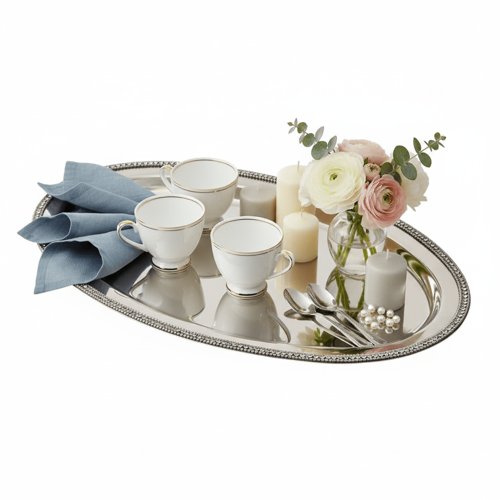 Karaca Majesty Dekorativ Oval Serveringsbakke – 38,5 x 23,5 cm - Løven Home