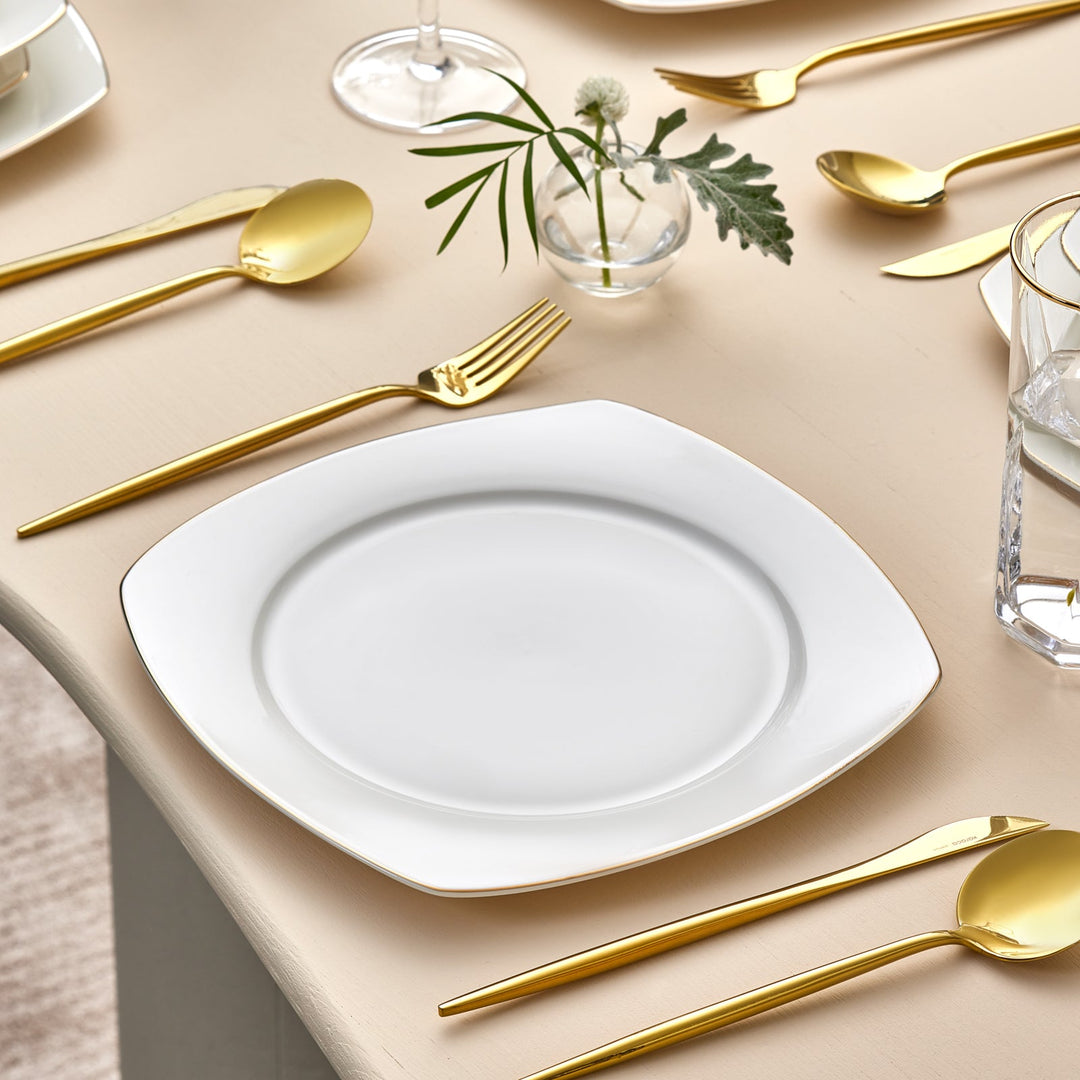 Karaca Mane Porcelænssæt Guldkant - 24 dele 6 personer - Løven Home