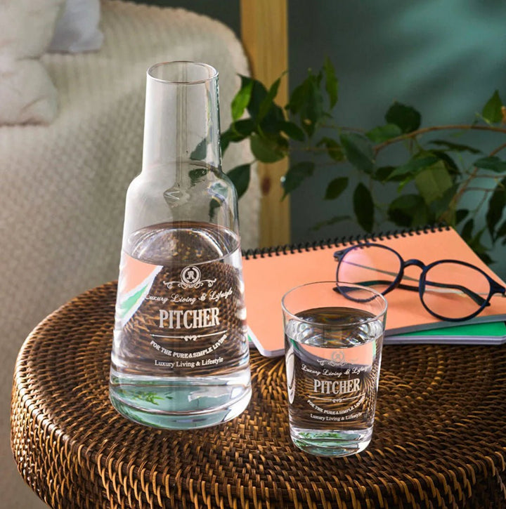 Karaca Marta Natbords Glas Karaffel m/Glas 1000 ML - Løven Home