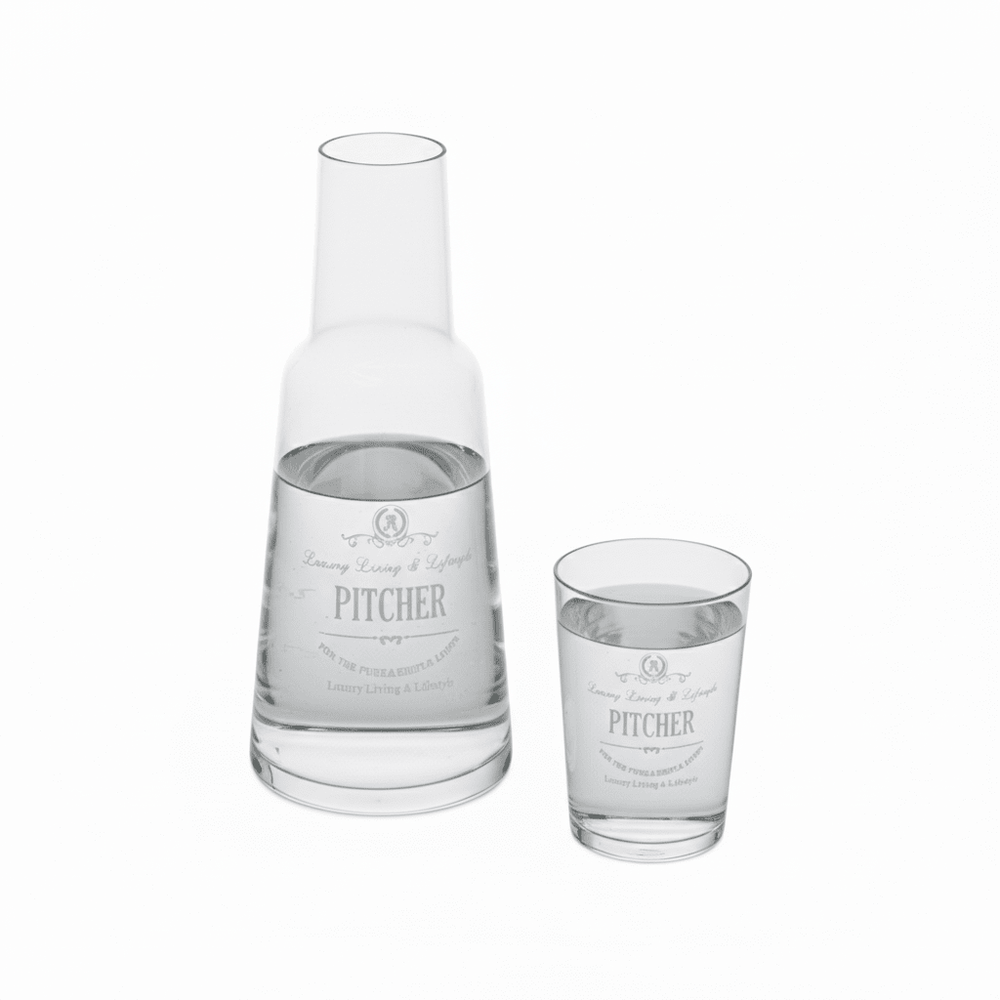 Karaca Marta Natbords Glas Karaffel m/Glas 1000 ML - Løven Home