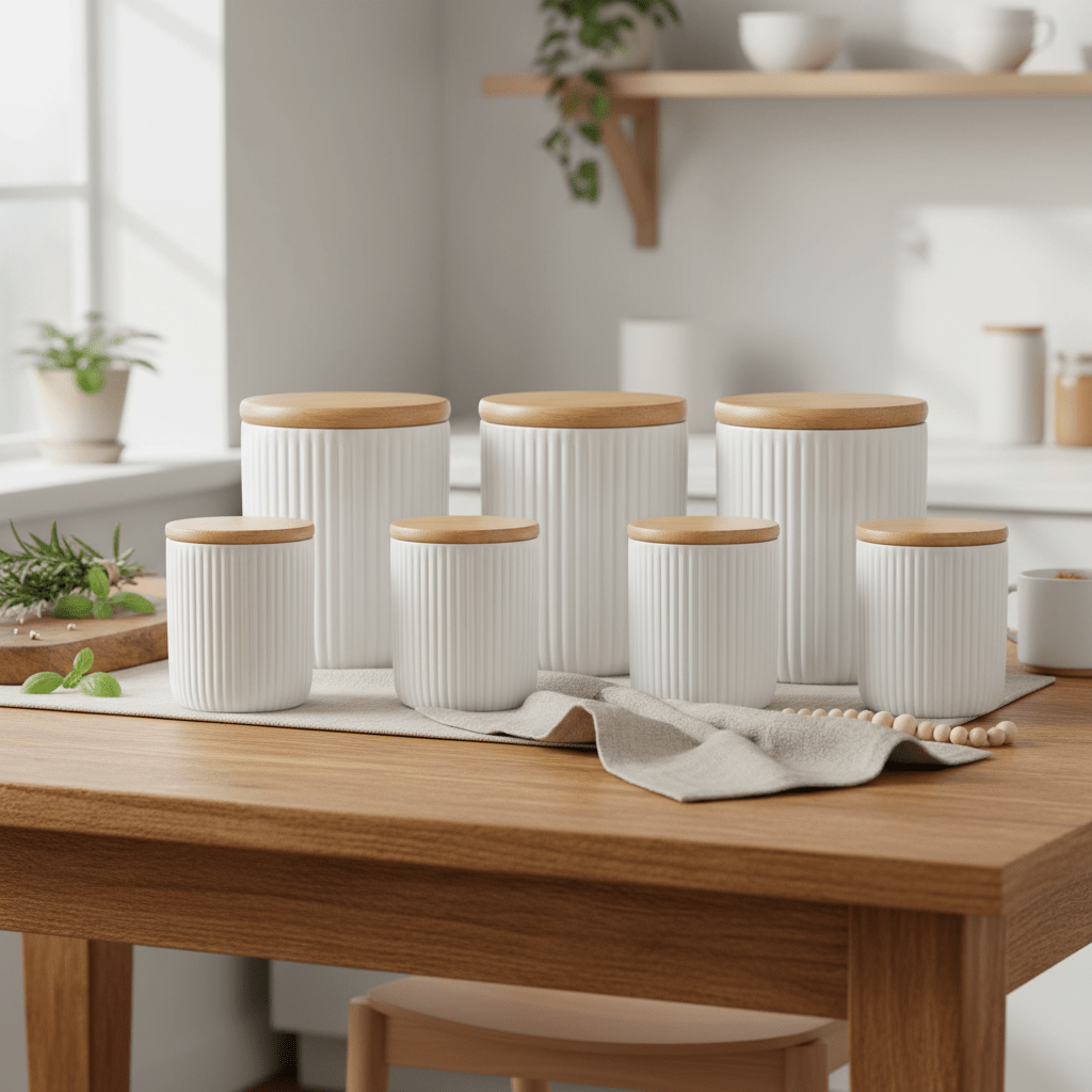 Karaca Massimo Krydderisæt i Keramik – 14 dele - Keramik/Bambus - Løven Home