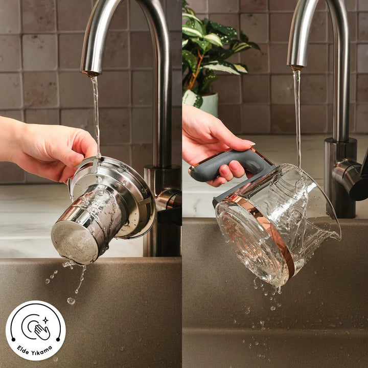 Karaca Maxiva 1651 Elektrisk Temaskine Semaver – 35 Glas Kapacitet – Antracit - Løven Home