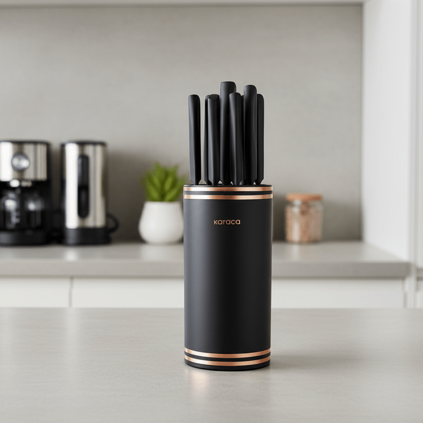 Karaca Megacut Round 9 Dele Knivsæt – Sort - Løven Home