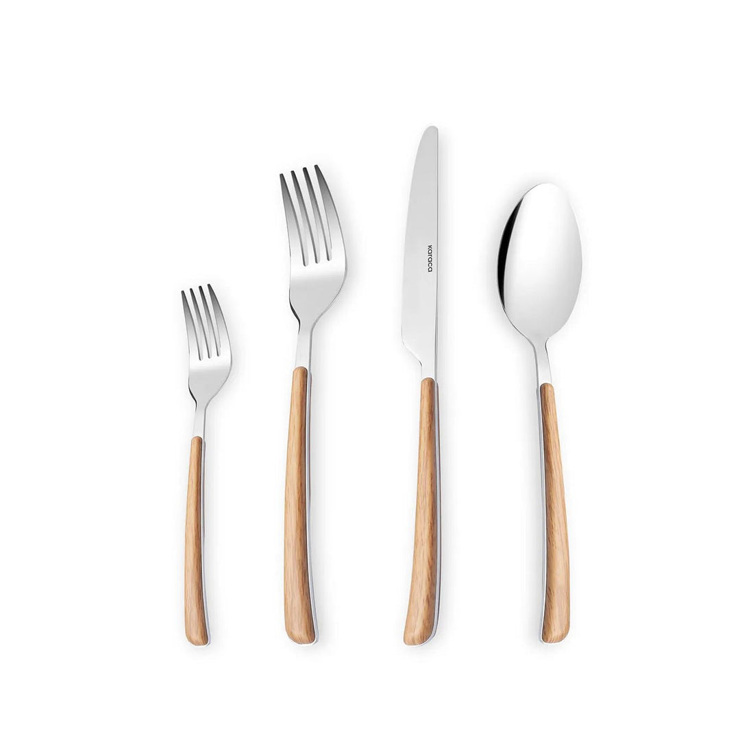 Karaca Melia 24 - delt bestiksæt – 18/10 rustfrit stål, sølv/brun 6 personers - Løven Home