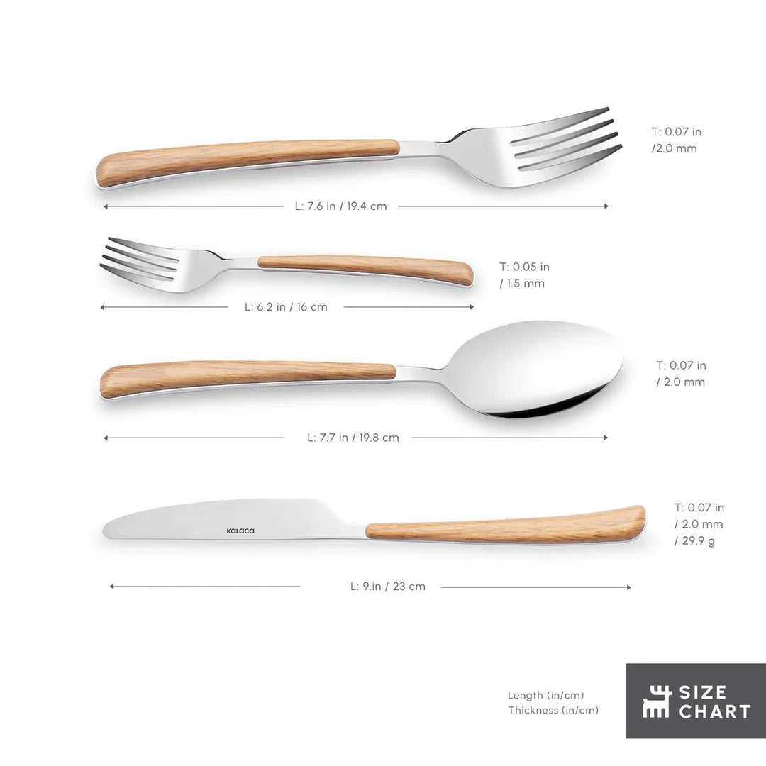 Karaca Melia 24 - delt bestiksæt – 18/10 rustfrit stål, sølv/brun 6 personers - Løven Home