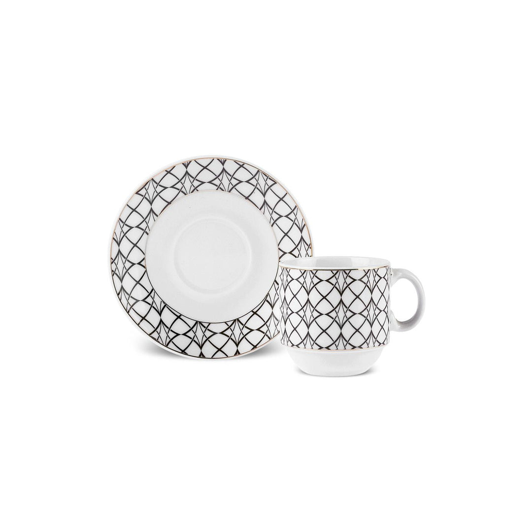 KARACA MIA ESPRESSO KAFFESÆT M/STATIV 13 DELE, 90 ML, HVID/SORT - Løven Home