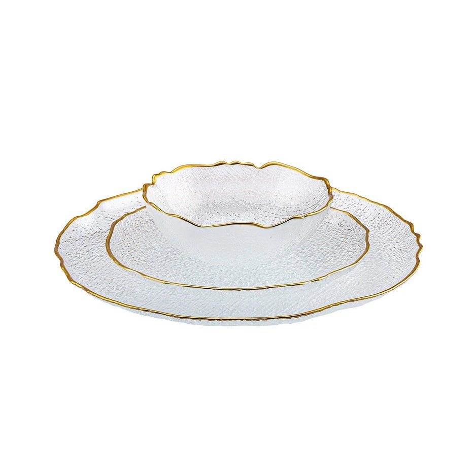 Karaca Milanda Glas Spisestel 12 Dele – 4 Personer - Guldkant - Løven Home