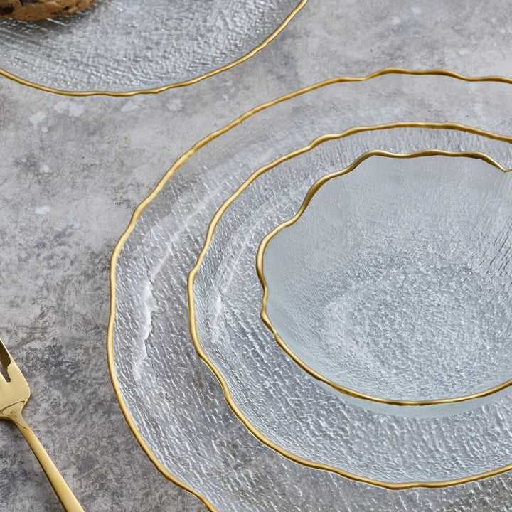 Karaca Milanda Glas Spisestel 12 Dele – 4 Personer - Guldkant - Løven Home