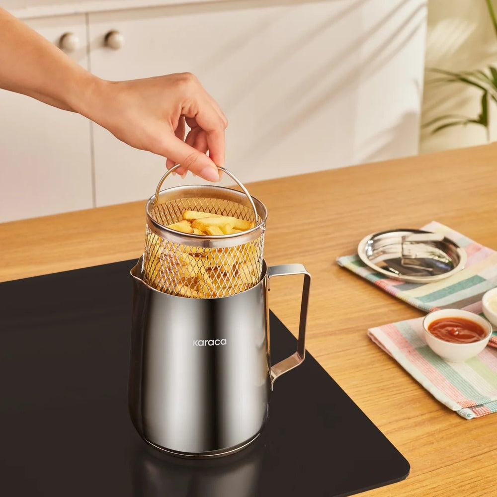 Karaca - Minifry Frituregryde - Rustfrit Stål - 2 liter – Sølv - Løven Home