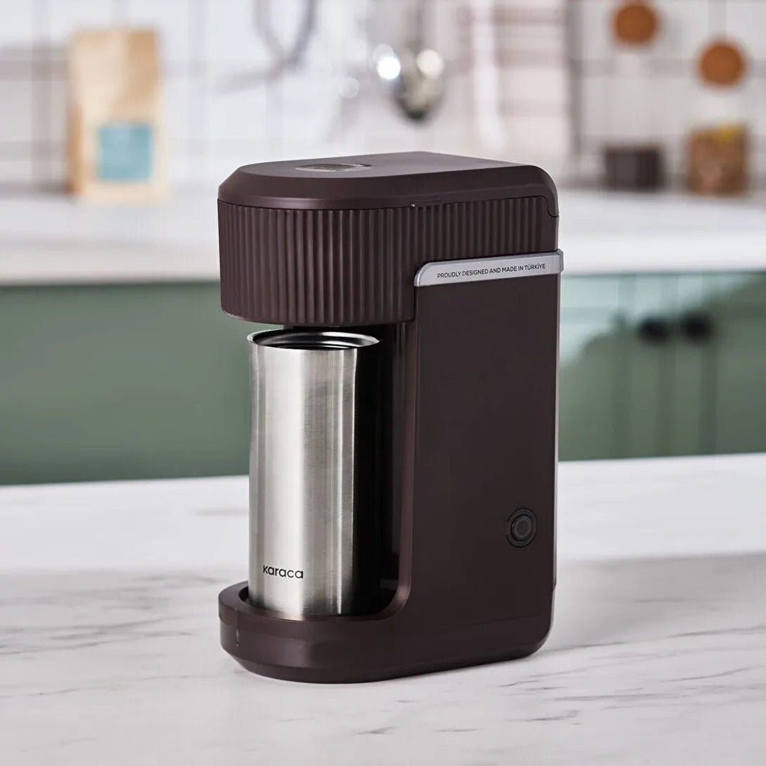 Karaca Mono Personlig Filterkaffemaskine m/Termokande (Valnøddebrun) - 400 ml - Løven Home