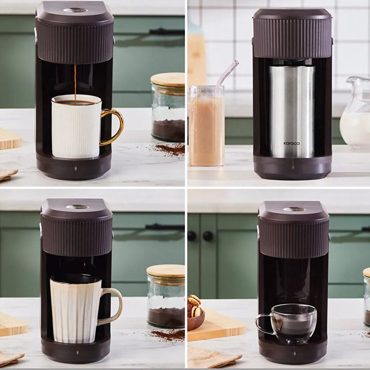 Karaca Mono Personlig Filterkaffemaskine m/Termokande (Valnøddebrun) - 400 ml - Løven Home