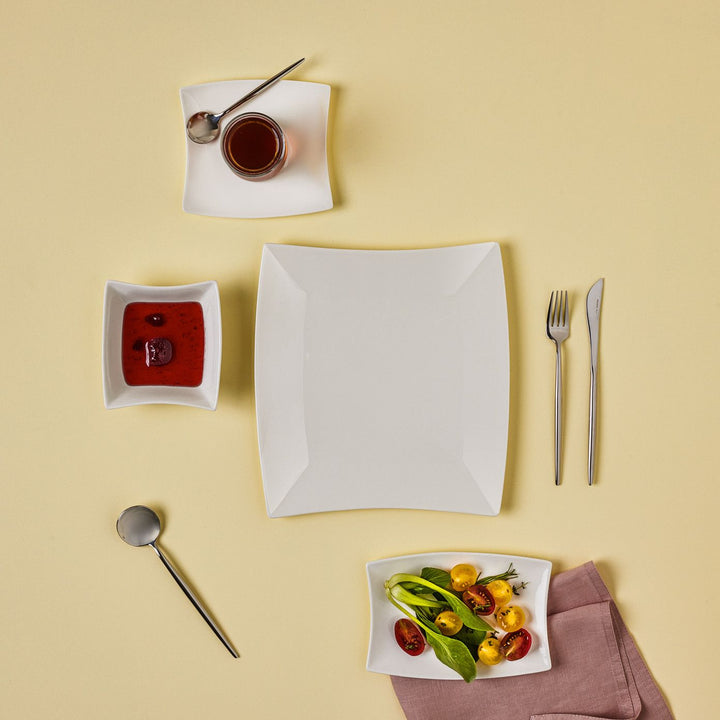 Karaca New Perfect White Morgenmads Porcelænssæt - 26 dele 6 personer - Løven Home