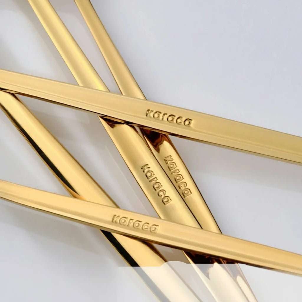 Karaca Orion 30 - delt Bestiksæt 18/10 rustfrit stål | Blank Guld | 6 personer - Løven Home