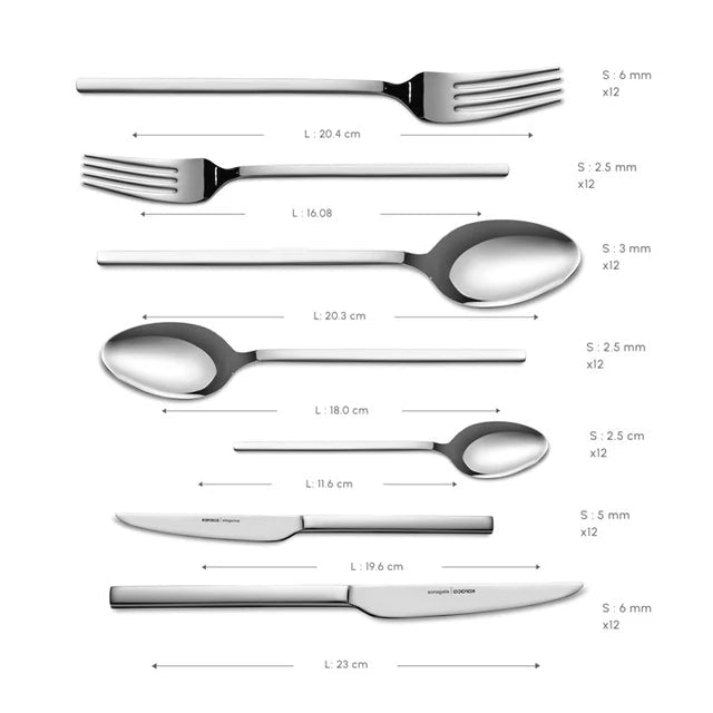 Karaca Pallas Elegance – 84 dele Bestiksæt til 12 personer - Løven Home