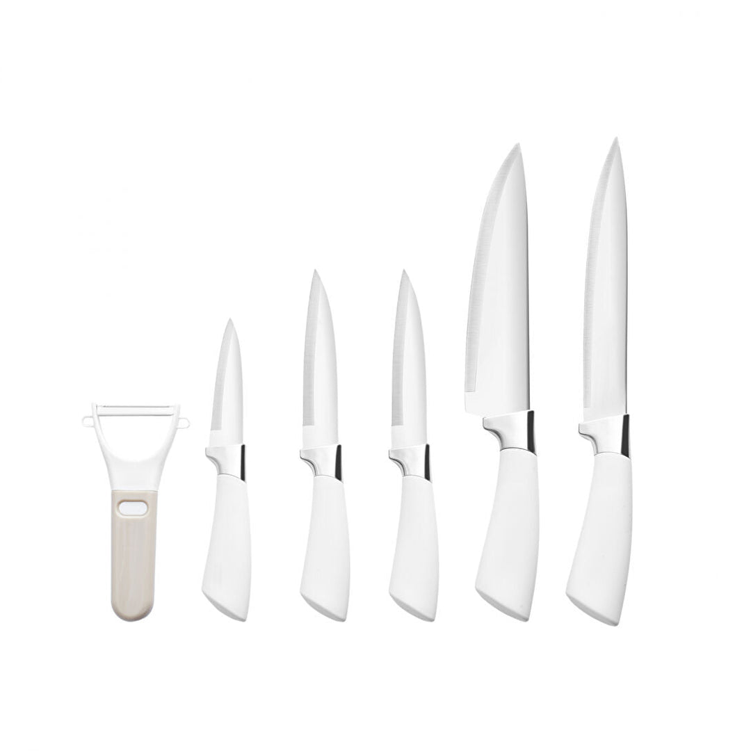 Karaca Performer Mega Force Knivsæt m/Servietholder – 7 dele – Råhvid - Løven Home