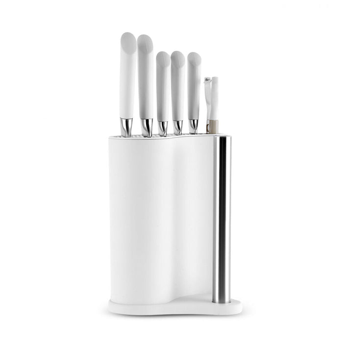 Karaca Performer Mega Force Knivsæt m/Servietholder – 7 dele – Råhvid - Løven Home