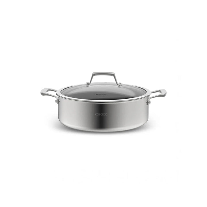 Karaca Plasma Steel 3 - Ply Non - Stick Lav Gryde – 28 cm (Sølv) - Løven Home