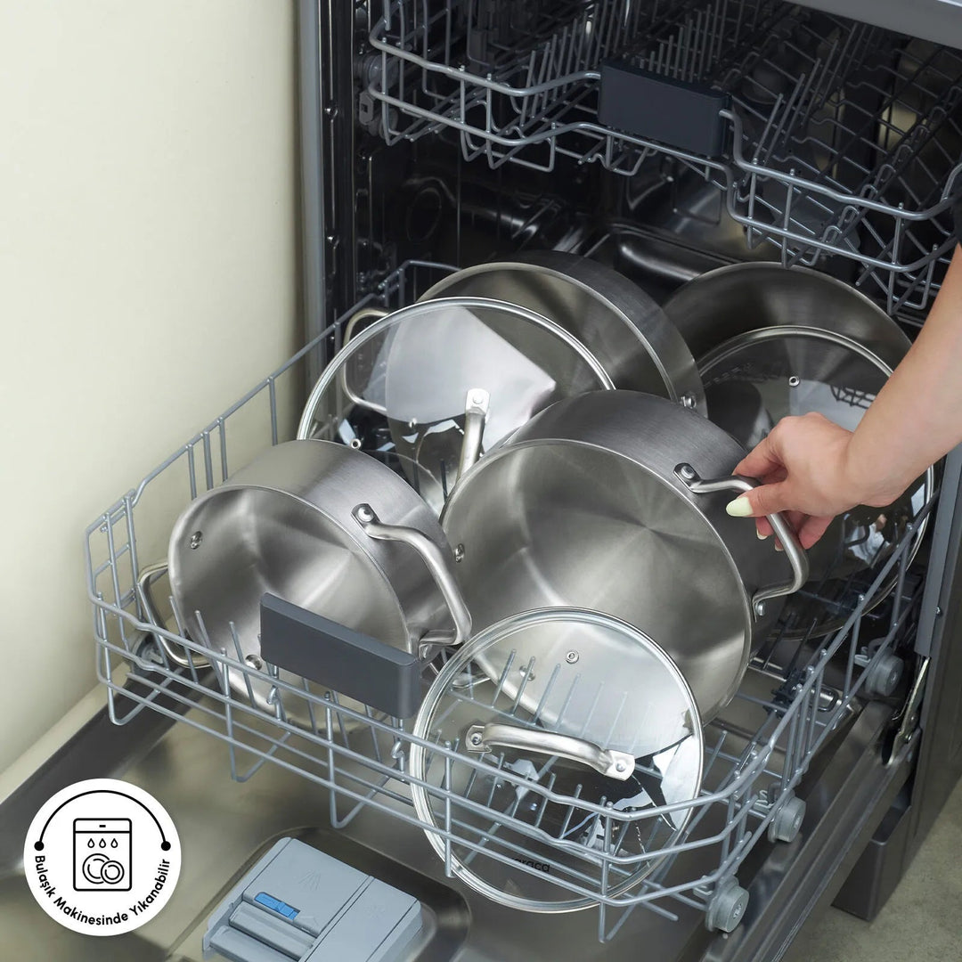 Karaca Power Steel 316+ 3Ply Akita Induktionsgryde - og Pandesæt – 7 Dele - Løven Home