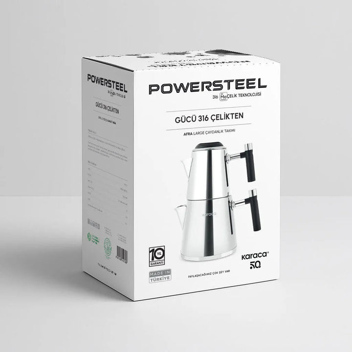 Karaca Powersteel 316+ Arigato Stål Large Tekandesæt - 3 Liter - Løven Home