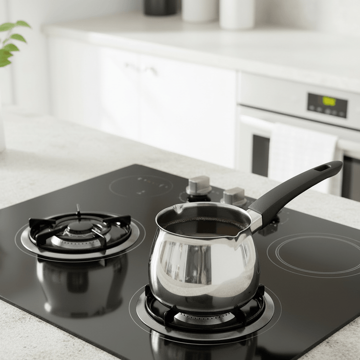 Karaca PowerSteel 316+ Tokyo Induktionskompatibelt Stål Kaffekandesæt (Cezve) - 4 Dele - Løven Home