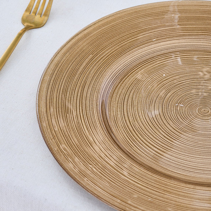 Karaca Premium glas supla / dækkeserviet – guld 33 cm - Løven Home