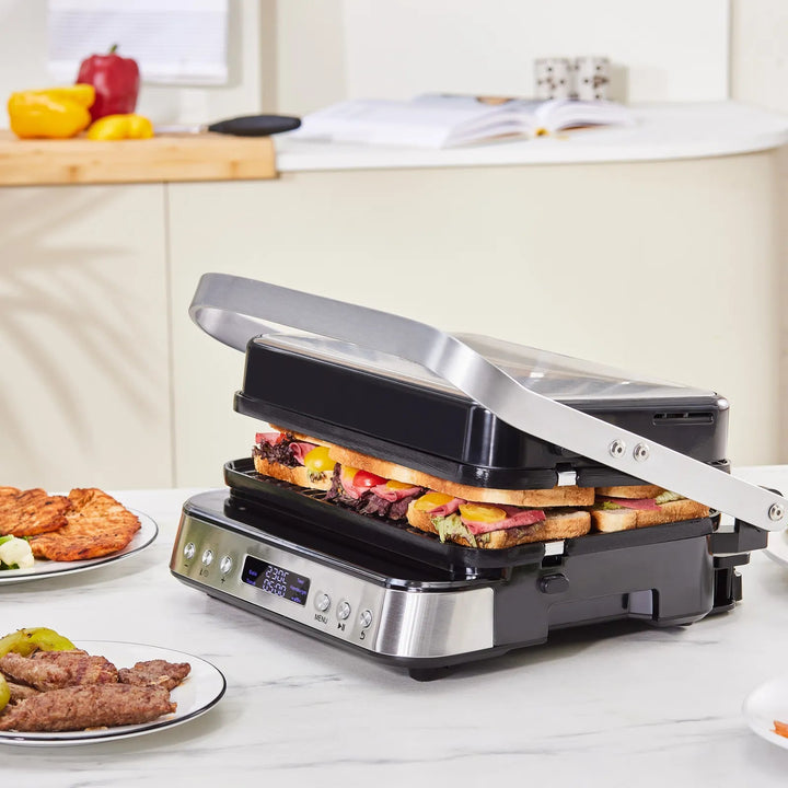 Karaca Presto 3 - i - 1 Digital Inox Bordgrill - /Toast - & Vaffelmaskine - 2000W - Løven Home