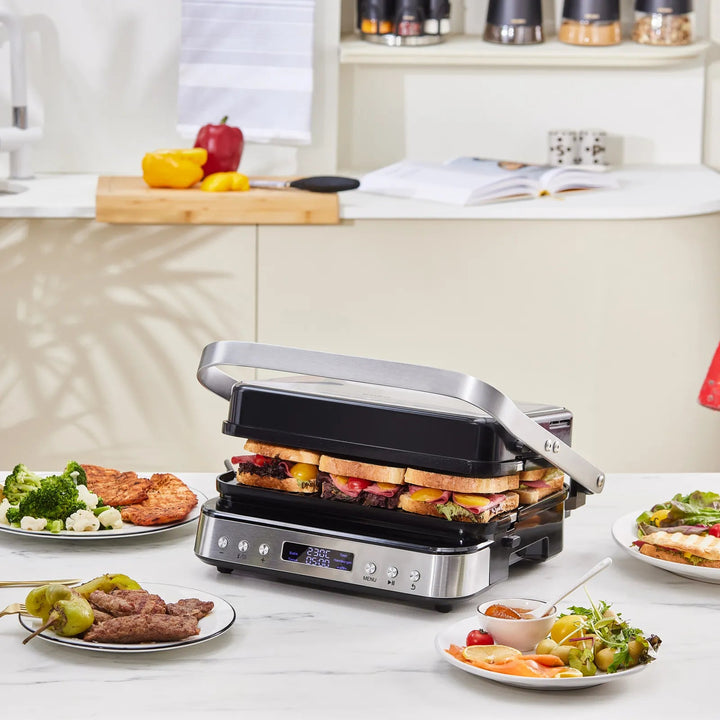 Karaca Presto 3 - i - 1 Digital Inox Bordgrill - /Toast - & Vaffelmaskine - 2000W - Løven Home