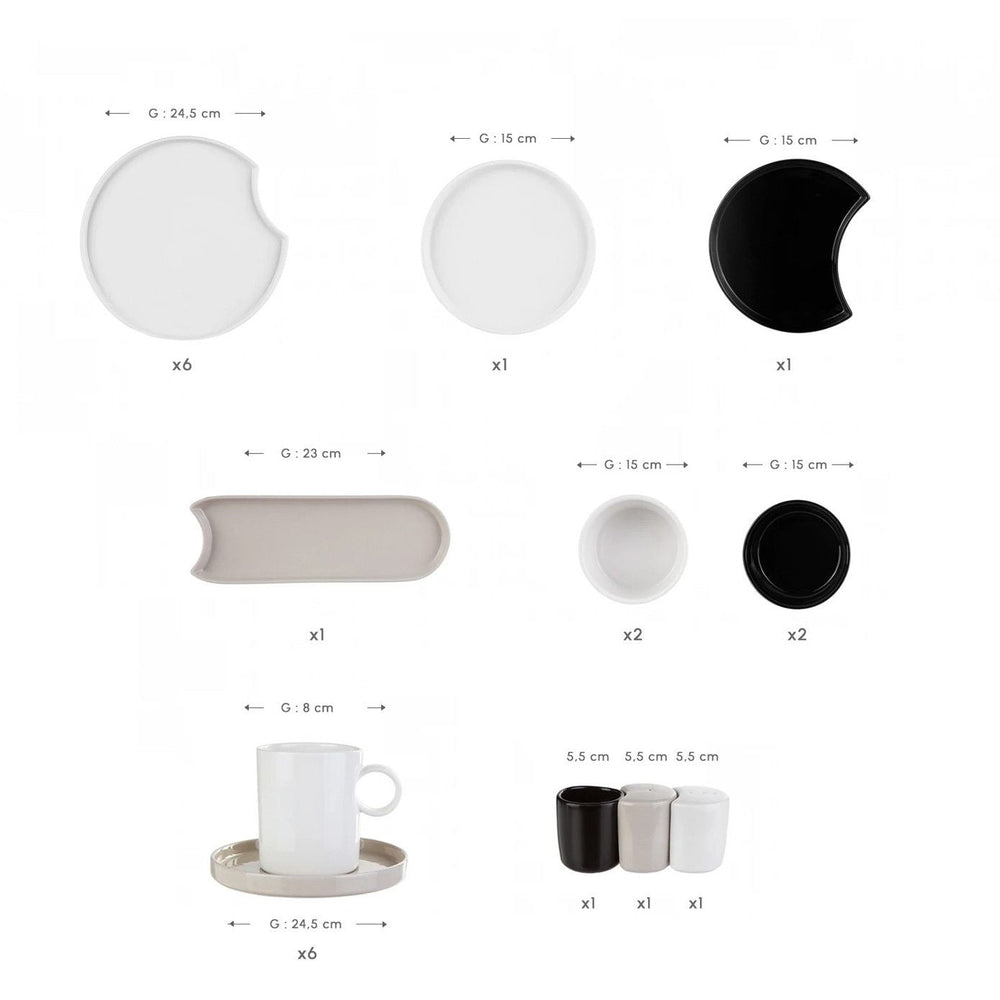 Karaca Red Carpet Collection X Hussein Chalayan – Forever Bone Poly 28 - delt Morgenmadssæt til 6 personer - Løven Home