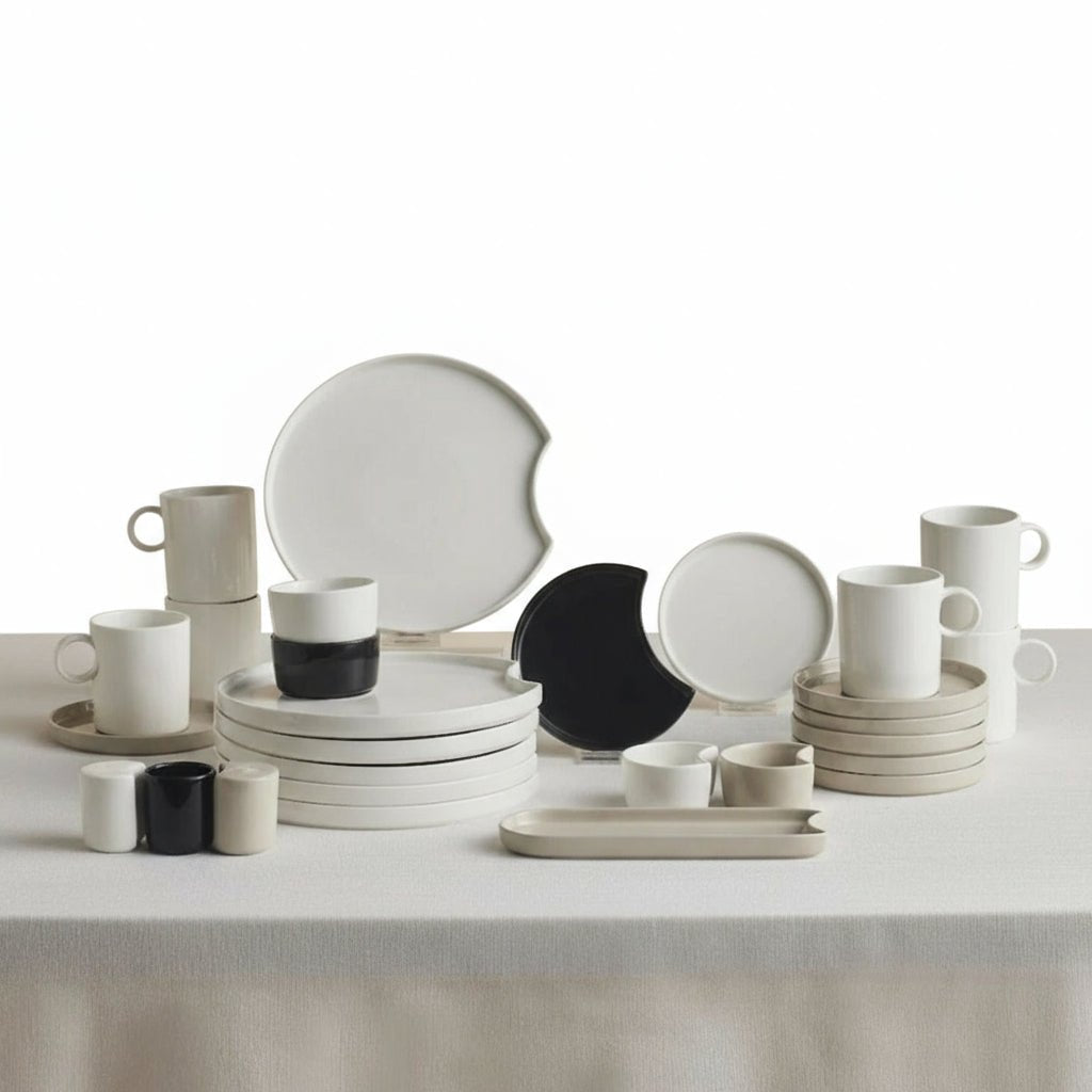 Karaca Red Carpet Collection X Hussein Chalayan – Forever Bone Poly 28 - delt Morgenmadssæt til 6 personer - Løven Home