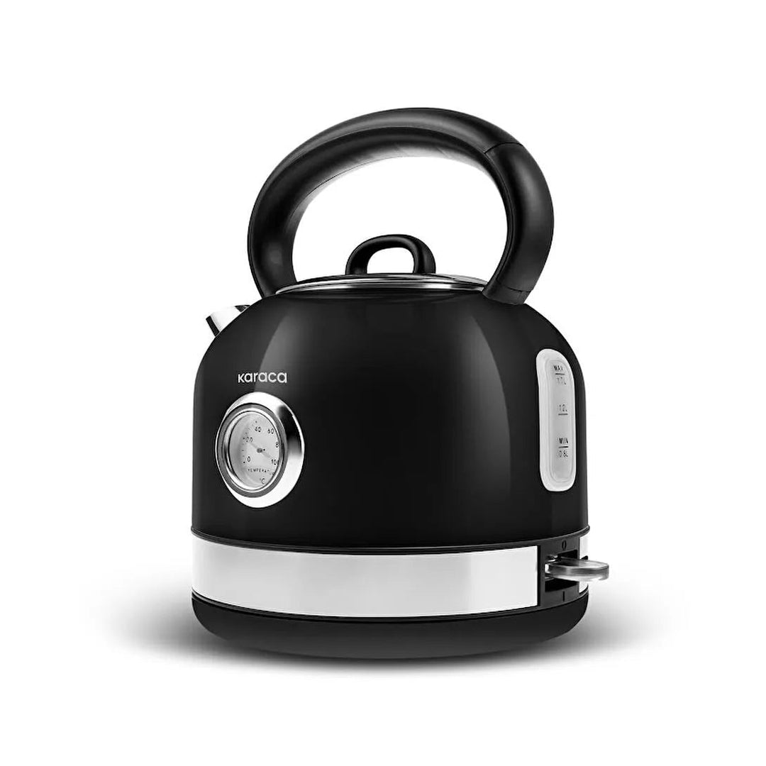 Karaca Retro 2202 - Elkedel – 1,7 liter | 2200W | Sort - Løven Home