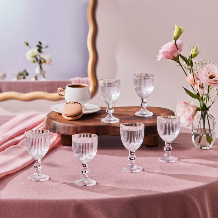 Karaca Rocco Kaffeglas – 6 stk., Guld (60 ml) - Løven Home