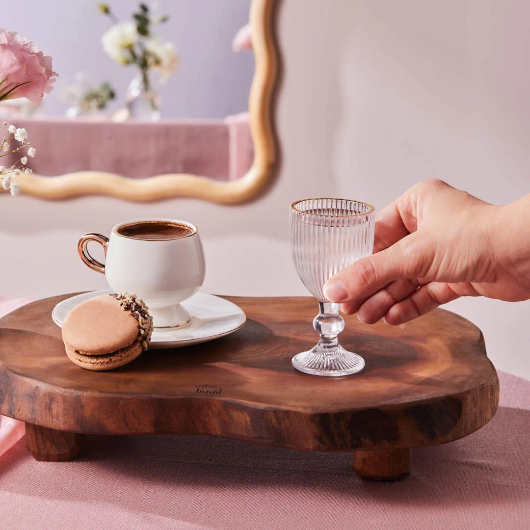 Karaca Rocco Kaffeglas – 6 stk., Guld (60 ml) - Løven Home