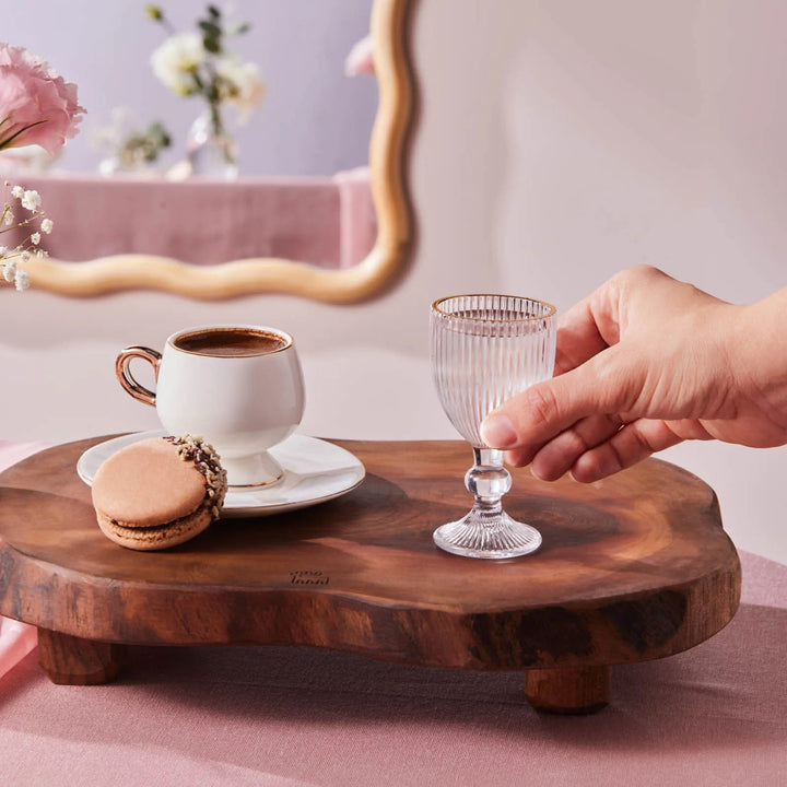 Karaca Rocco Kaffeglas – 6 stk., Guld (60 ml) - Løven Home