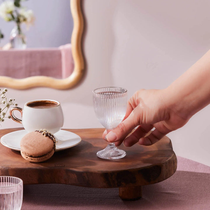Karaca Rocco Kaffeglas – 6 stk., Platin (60 ml) - Løven Home