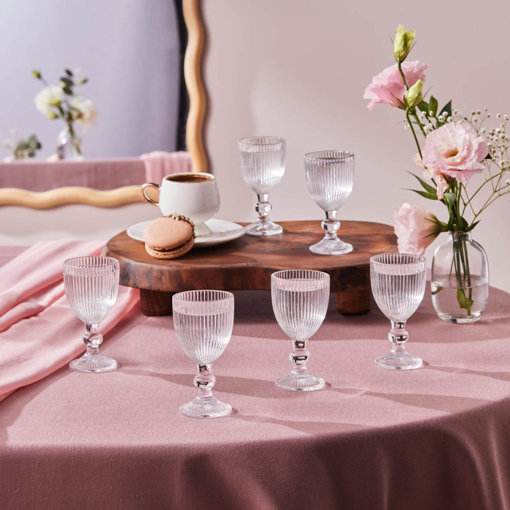 Karaca Rocco Kaffeglas – 6 stk., Platin (60 ml) - Løven Home