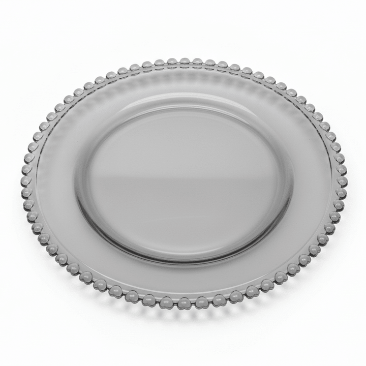 Karaca Rory Dekorativt Glasfad/Dækkeserviet - Grå - 32 cm - Løven Home