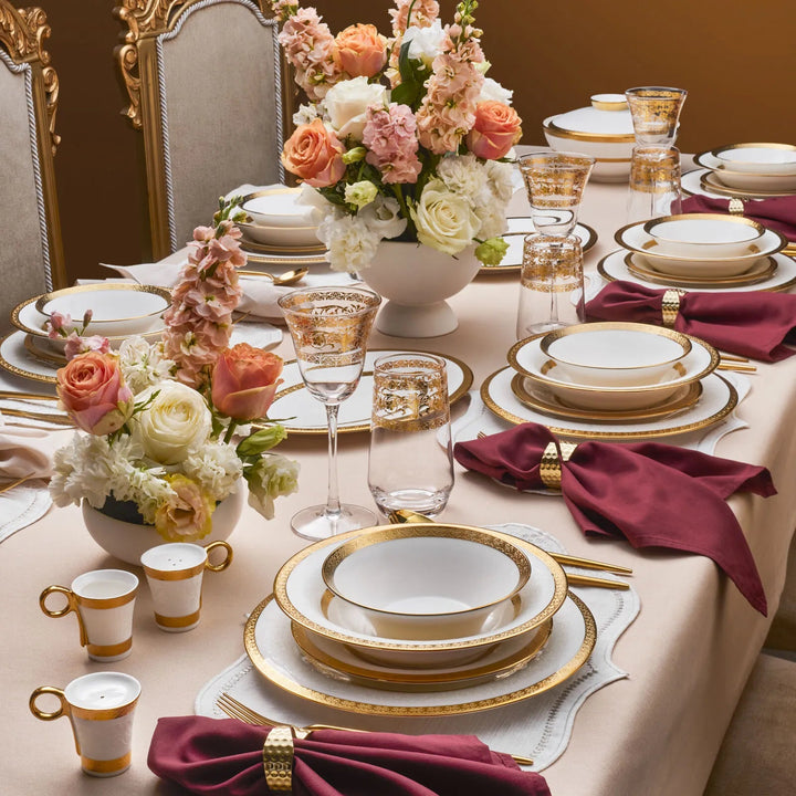 Karaca Royal Bone Victoria - Gold - 55 Dele - 12 Personers Spisestel - Løven Home