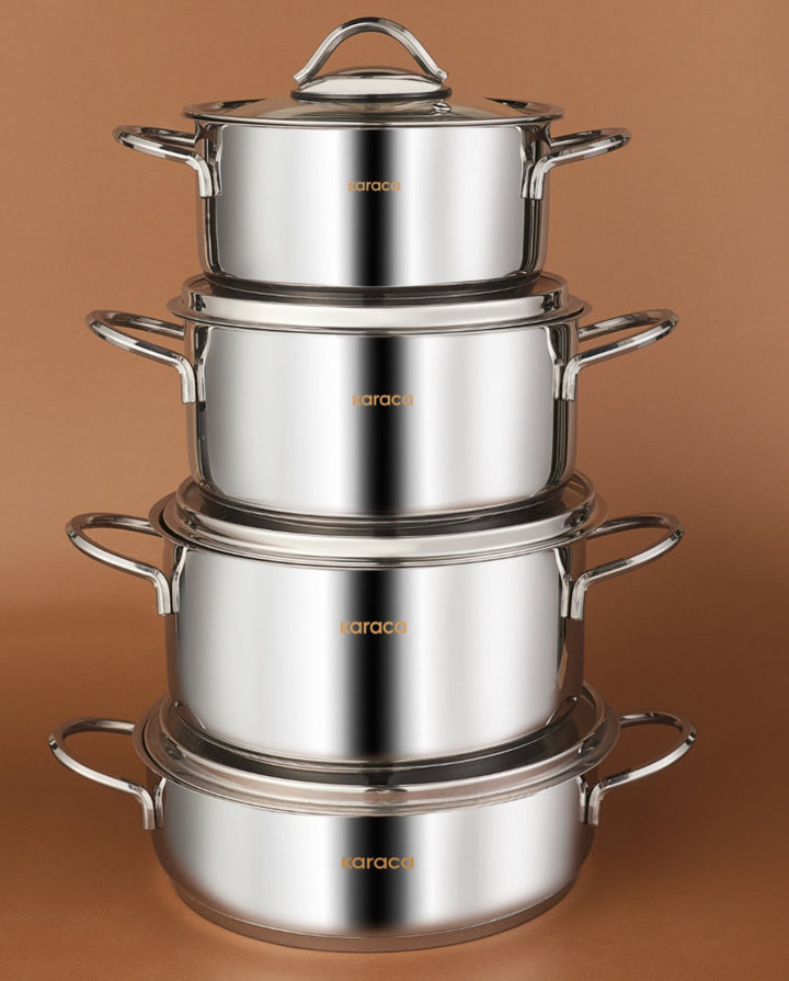 Karaca Sakura Powersteel 8 - delers 316+ Stål Tencere Set - Løven Home