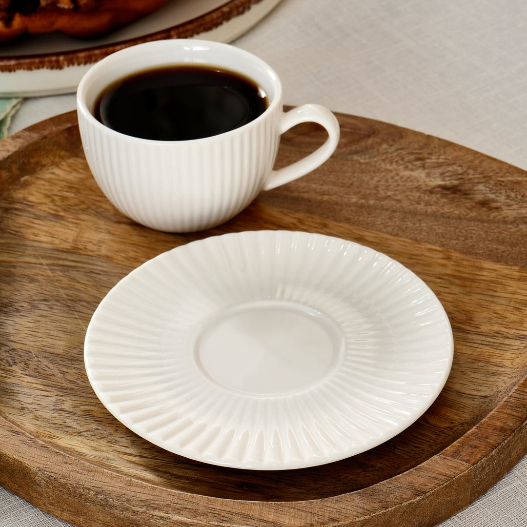 Karaca Seashell porcelæn espressosæt til 2 pers. - 4 dele - Råhvid - Løven Home