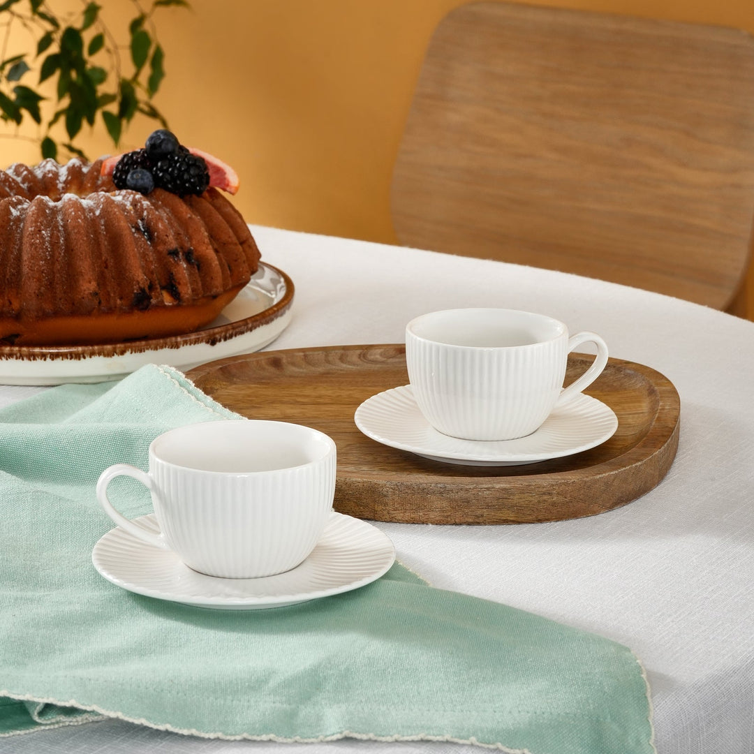 Karaca Seashell porcelæn espressosæt til 2 pers. - 4 dele - Råhvid - Løven Home