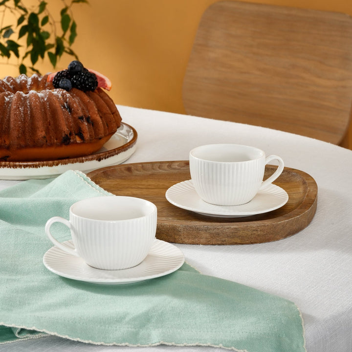 Karaca Seashell porcelæn espressosæt til 2 pers. - 4 dele - Råhvid - Løven Home