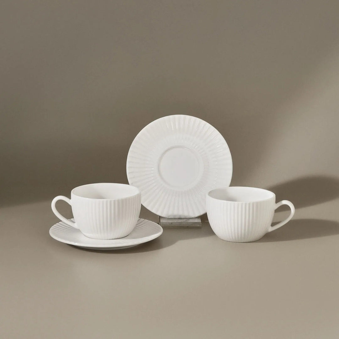 Karaca Seashell porcelæn espressosæt til 2 pers. - 4 dele - Råhvid - Løven Home