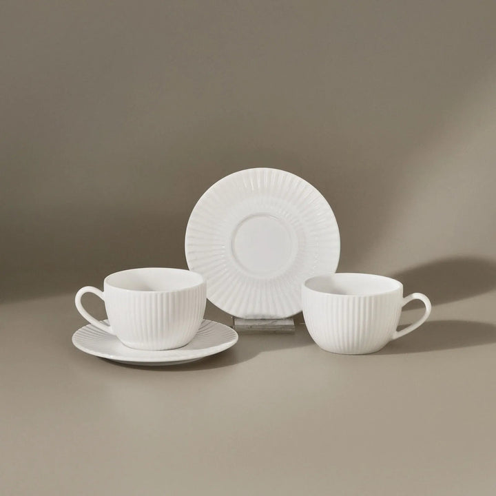 Karaca Seashell porcelæn espressosæt til 2 pers. - 4 dele - Råhvid - Løven Home