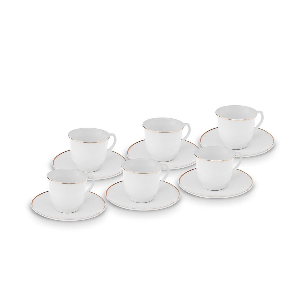 KARACA SERAF ESPRESSO KAFFESÆT 12 DELE, 90 ML, HVID/GULD - Løven Home