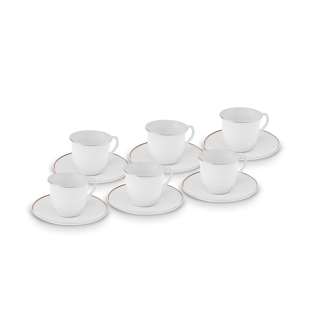 KARACA SERAF ESPRESSO KAFFESÆT 12 DELE, 90 ML, HVID/GULD - Løven Home