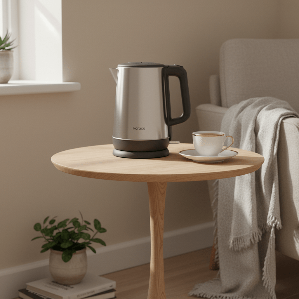 Karaca Series 2409 Rustfrit Stål Vandkedel Sølv 2200W, 1,7 Liter - Løven Home