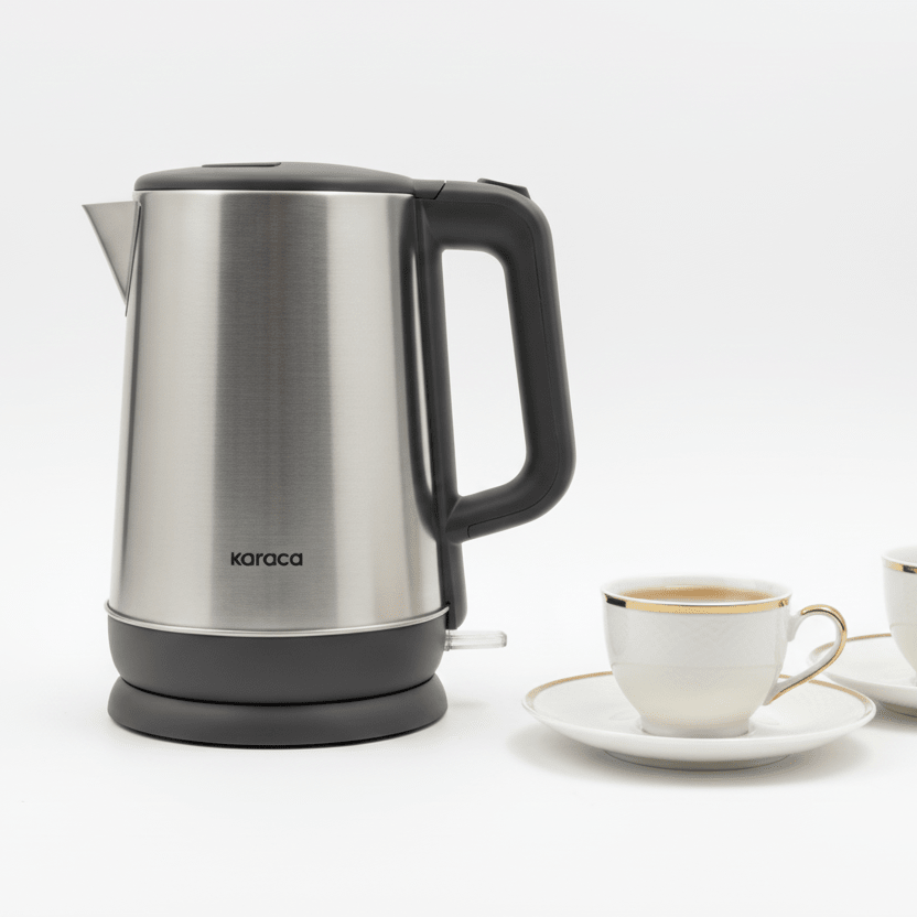 Karaca Series 2409 Rustfrit Stål Vandkedel Sølv 2200W, 1,7 Liter - Løven Home