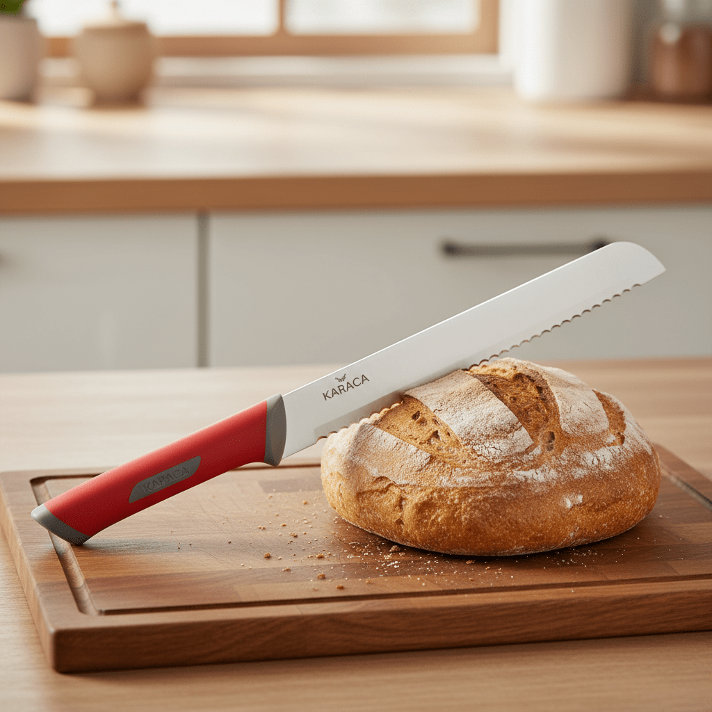Karaca Shen Brødkniv 33 cm - Rød - Løven Home